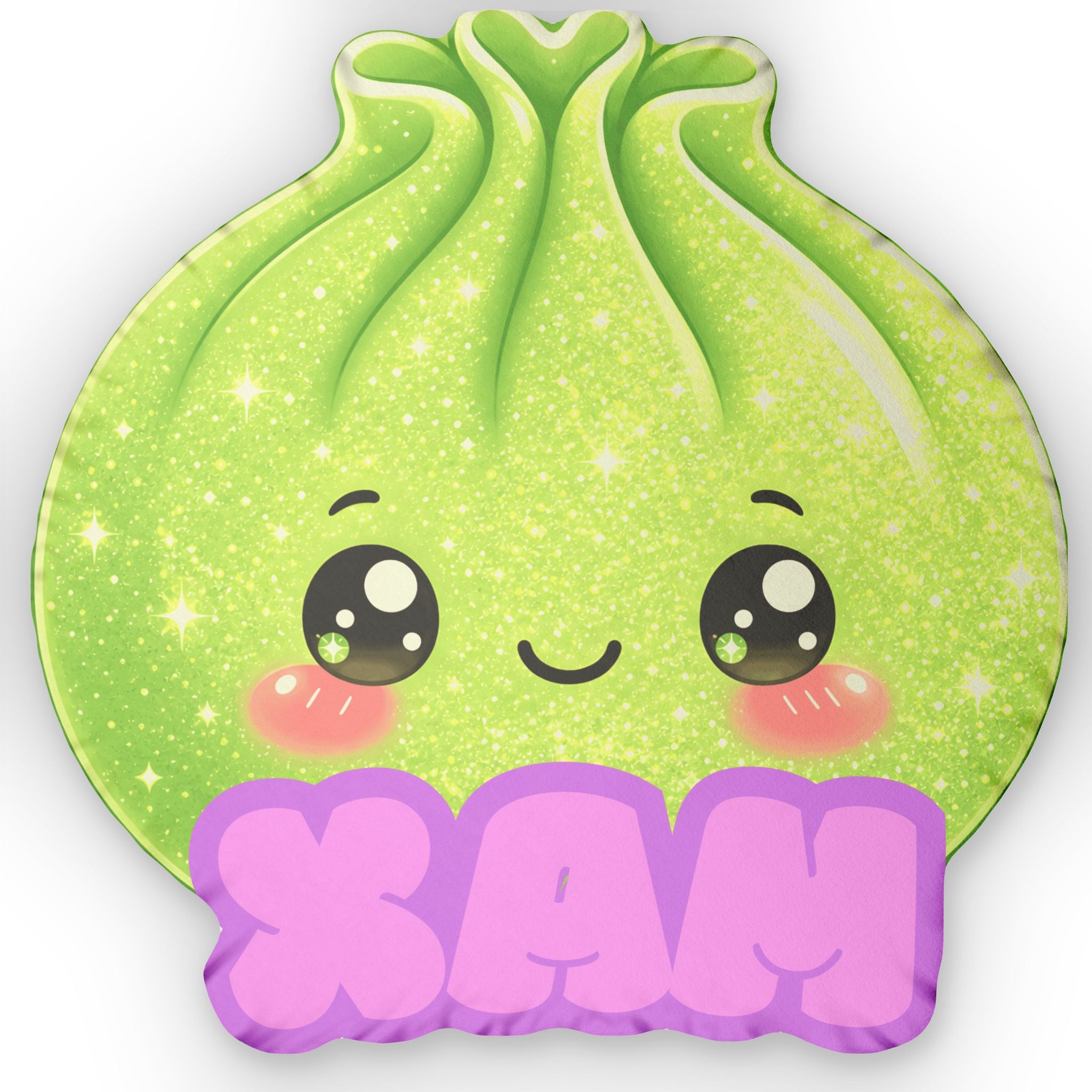 Custom Name Dumpling Throw Pillow, Personalized Kawaii Pillow, Cute Bedroom Decor, Kids Plush Pillow All occasion Gift