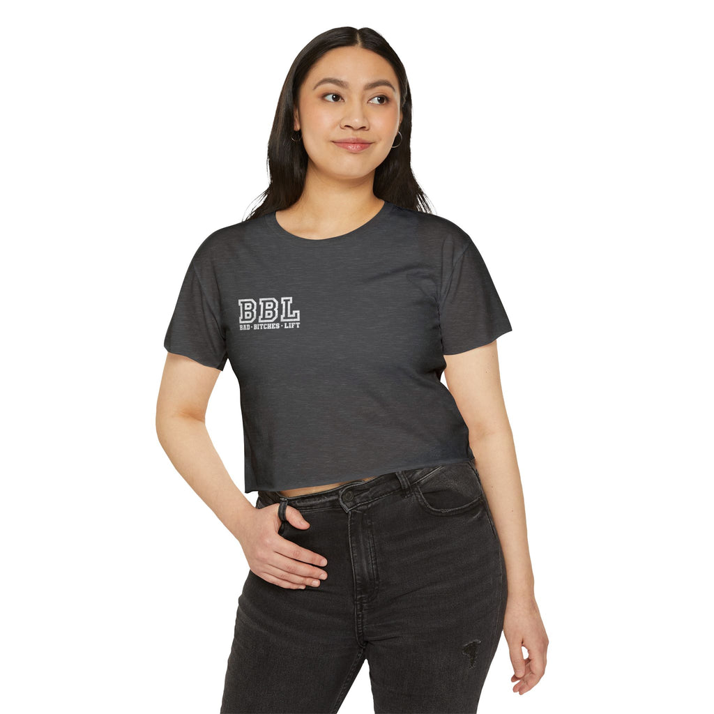 Crop Top — "Exercising Just Enough to F*ck & Fight" Retro Script Festival Tee
