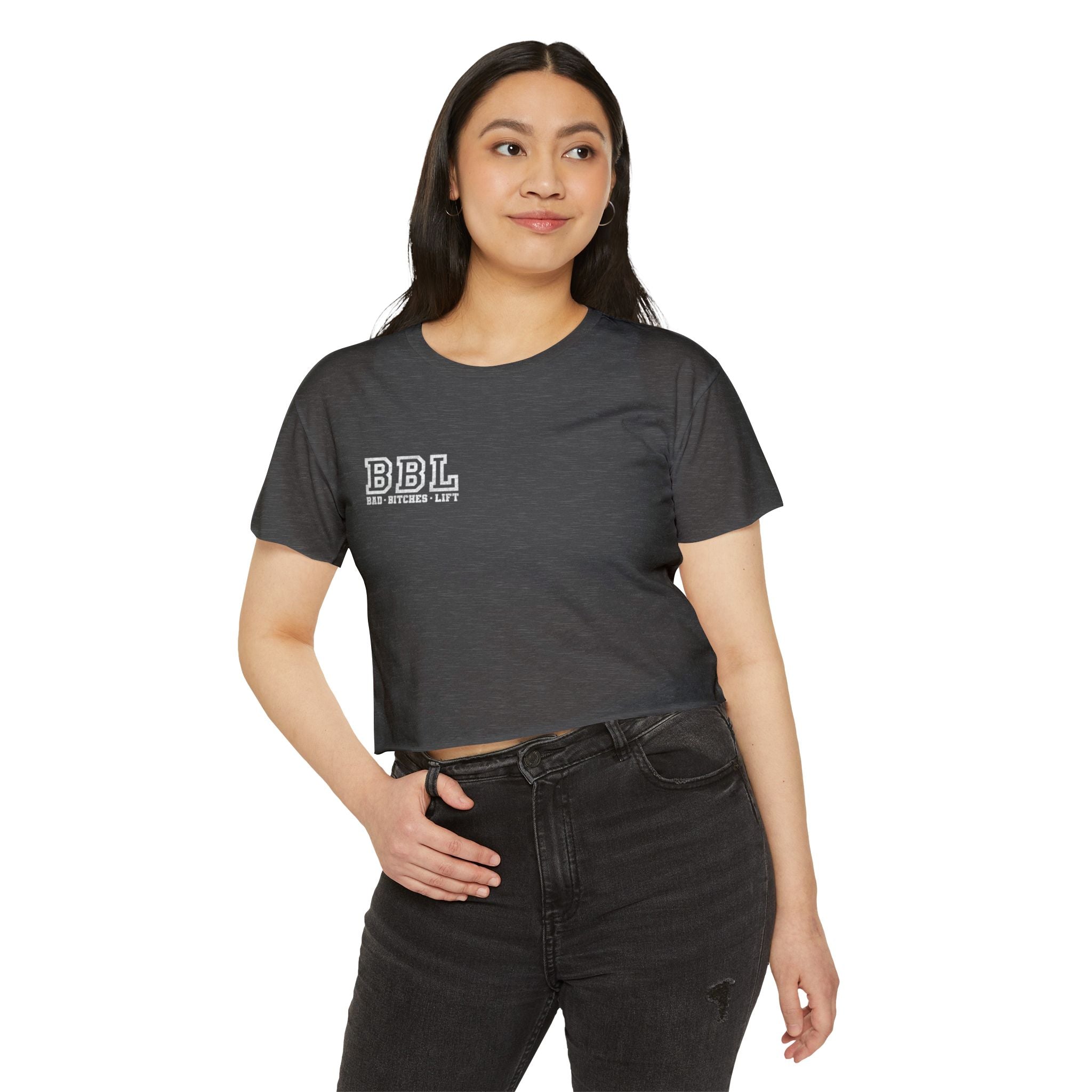 Crop Top — "Exercising Just Enough to F*ck & Fight" Retro Script Festival Tee