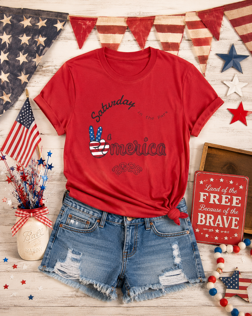 Saturday in the Park America T-Shirt | Patriotic 4th of July 2026 Design