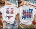 Patriotic Bikini Graphic T-Shirt – American Flag 4th of July Tee