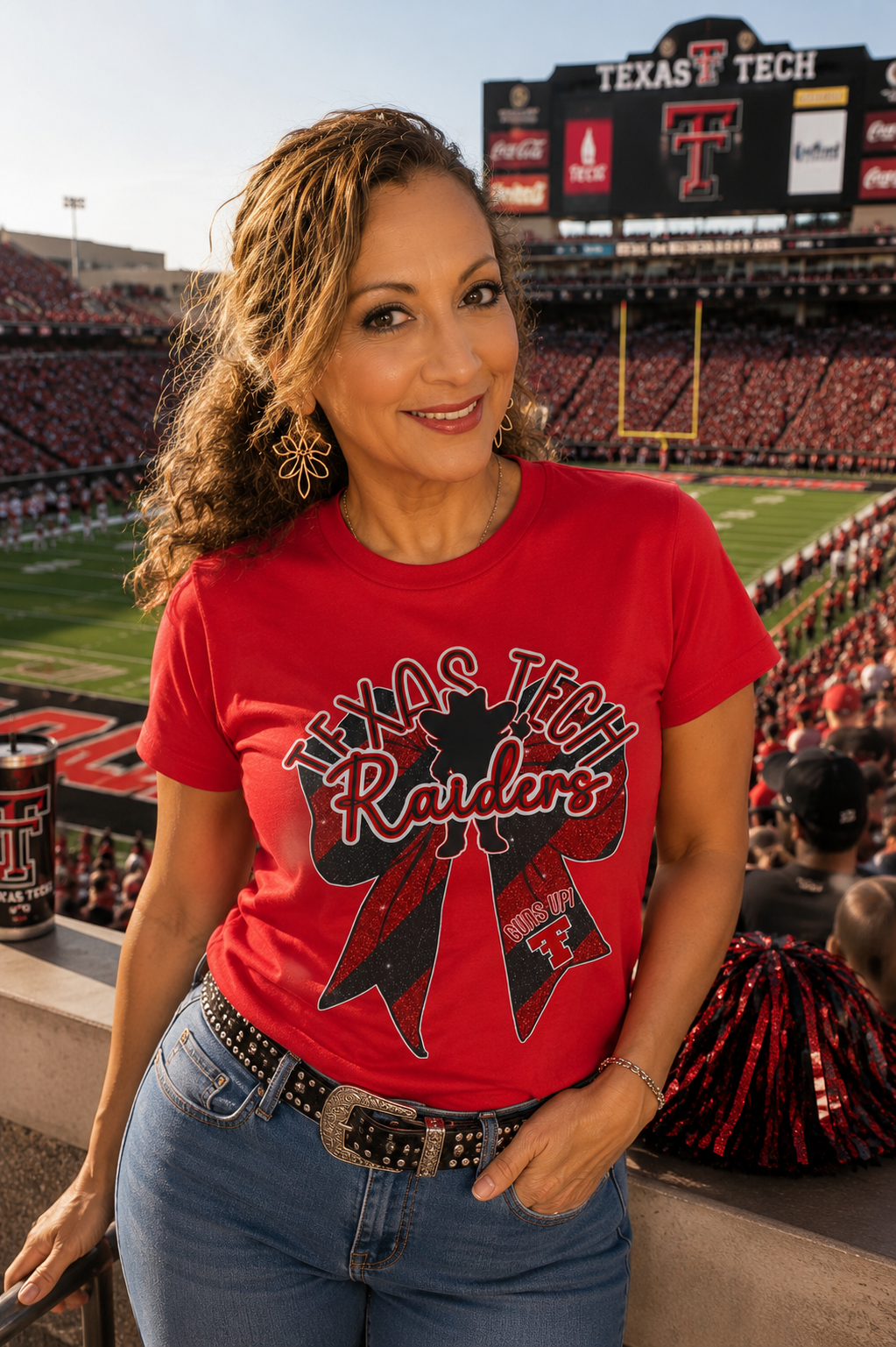 Texas Tech Red Raiders Ribbon T-Shirt — Red & Black Spirit Tee - Football t-shirt - Lady Raiders