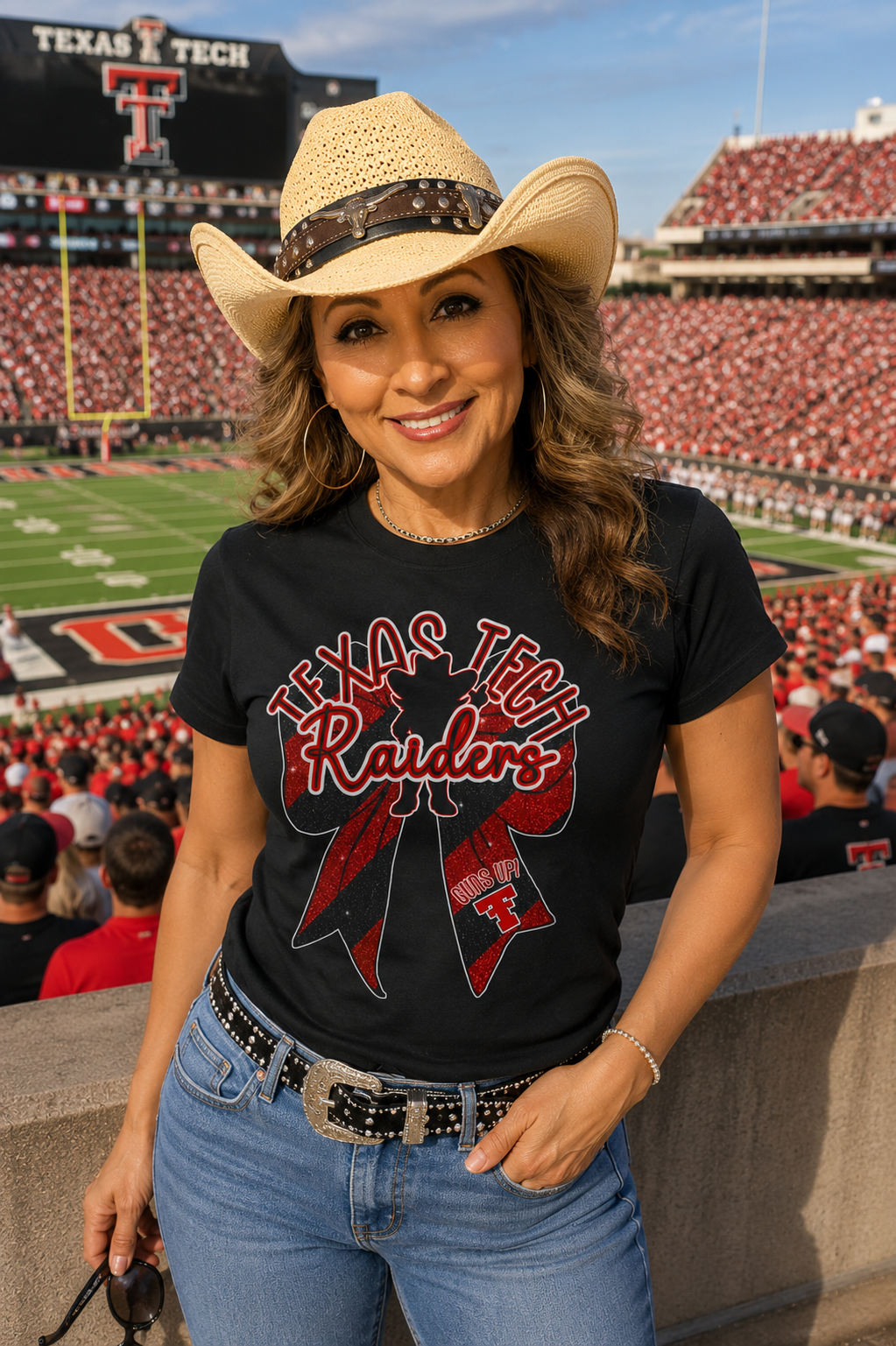 Texas Tech Red Raiders Ribbon T-Shirt — Red & Black Spirit Tee - Football t-shirt - Lady Raiders