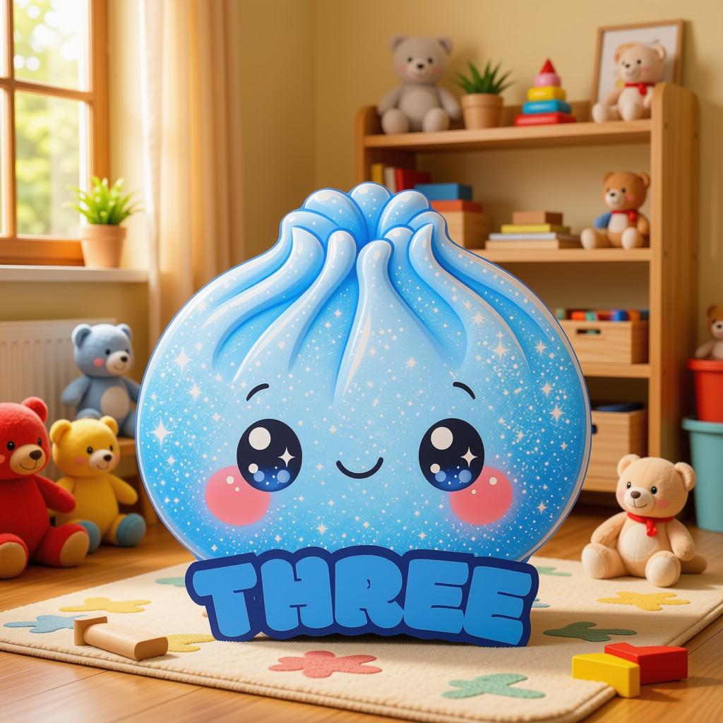 Personalized Blue Dumpling Squishy Pillow – Soft, Squishy, Double-Sided Design