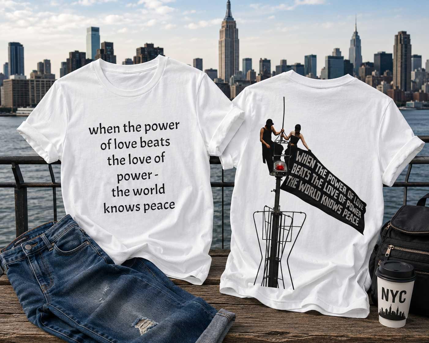 Activist Love Power Peace T-Shirt: NYC Protest Graphic Tee