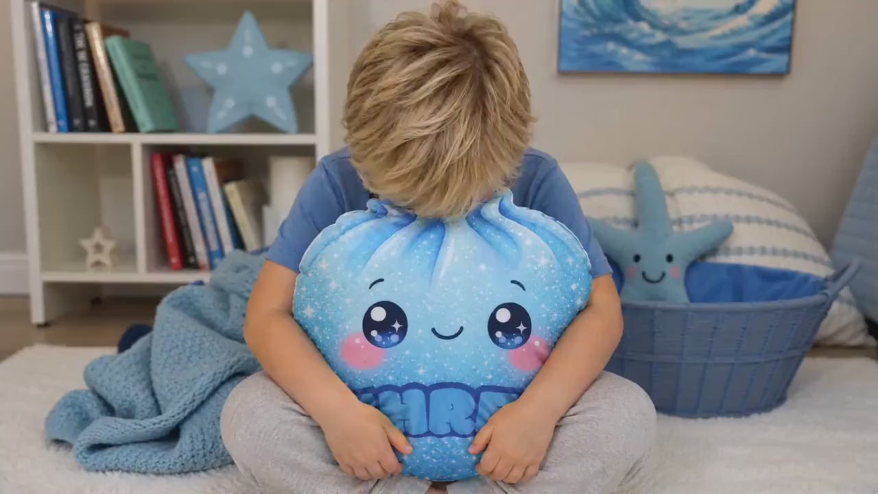 Personalized Blue Dumpling Squishy Pillow – Soft, Squishy, Double-Sided Design